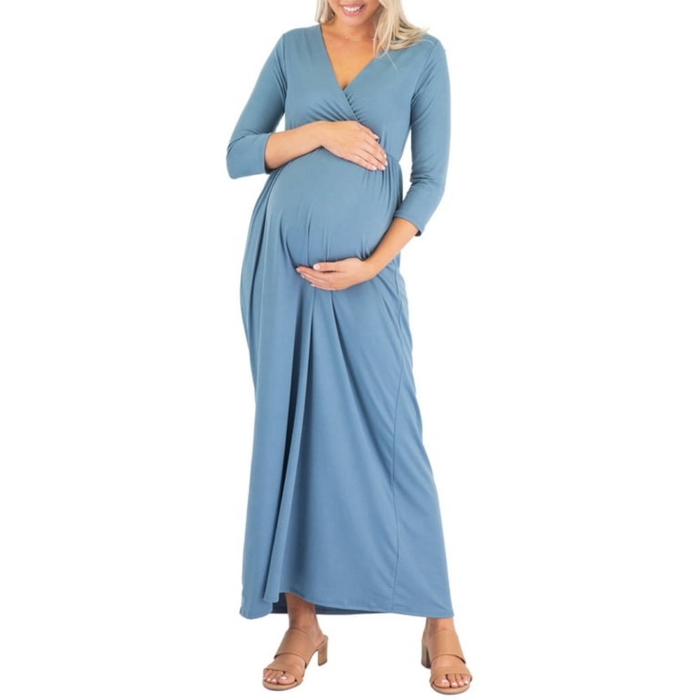 Mother Bee Maternity Maxi Dress Teal SZ XL